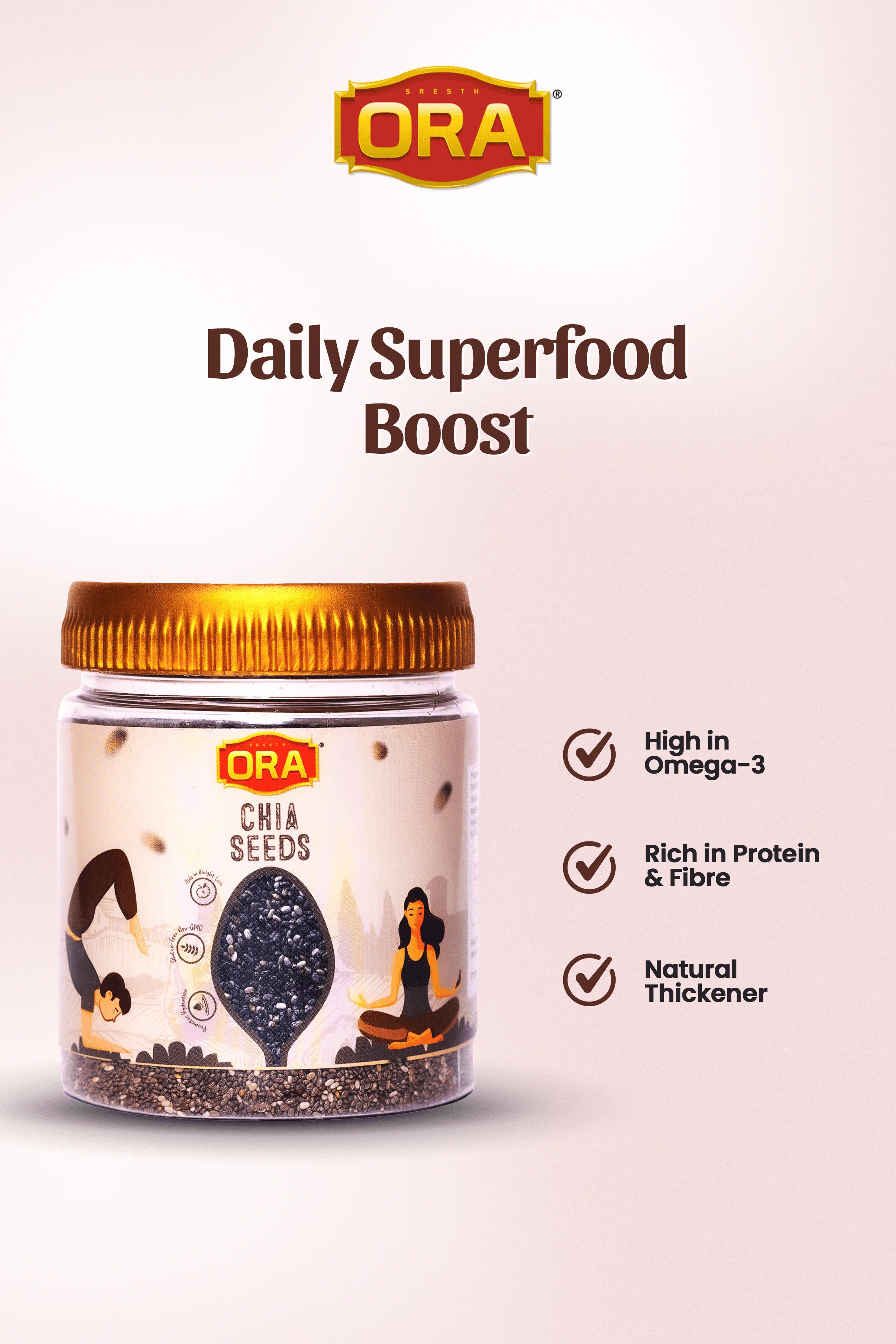 Chia Seeds: Rich in Omega, Fiber, and Hydration Boost (250gm)