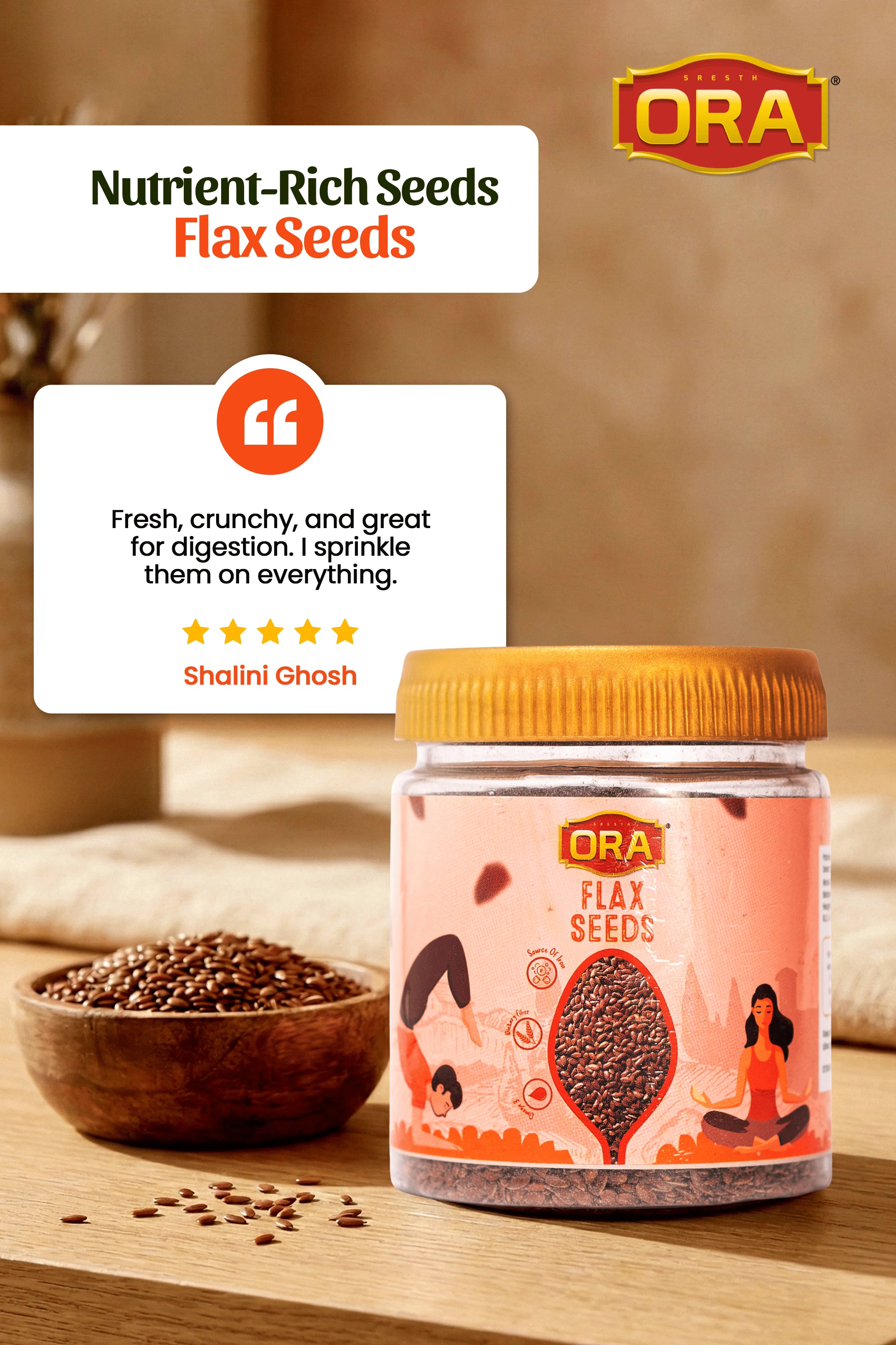 Flax Seeds: Nutrient-Dense Snack With Fiber & Antioxidant (250gm)