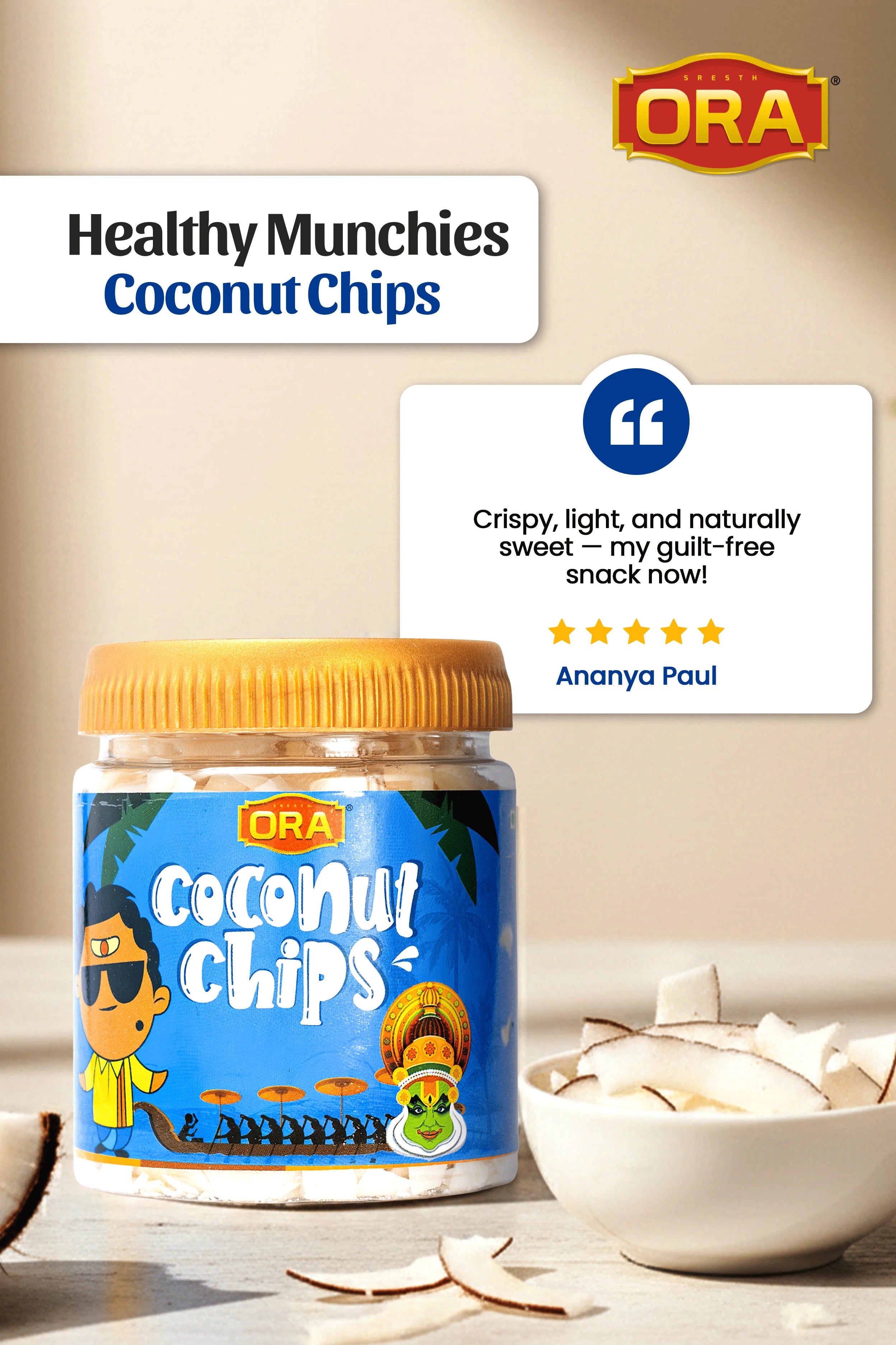 Coconut Chips: Pure, Natural, Crunchy & Nutritious Snack (200gm)