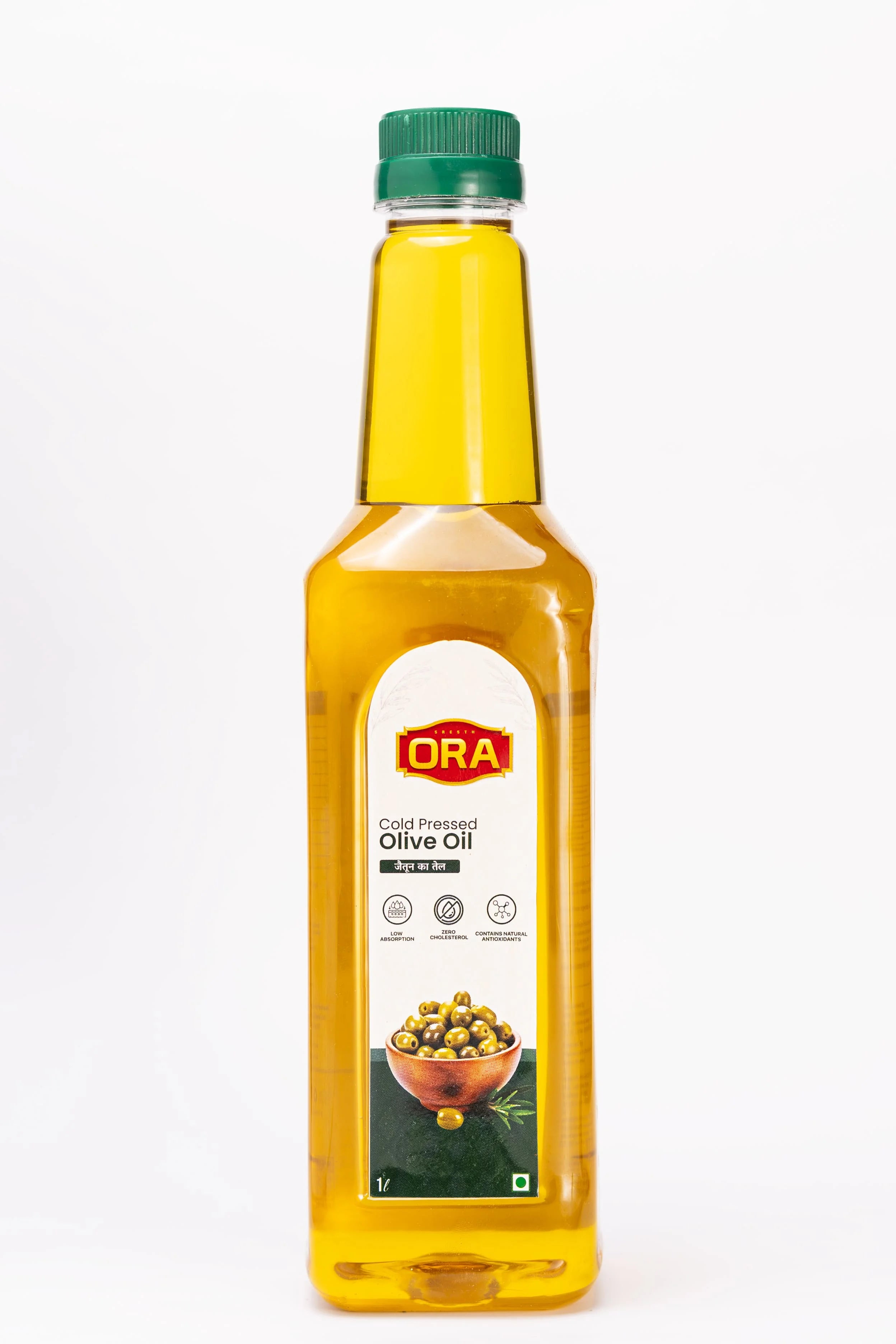Cold-pressed Olive Oil: Organic, pure, rich in oleic acids for immune support & healthy cooking (1L bottle)