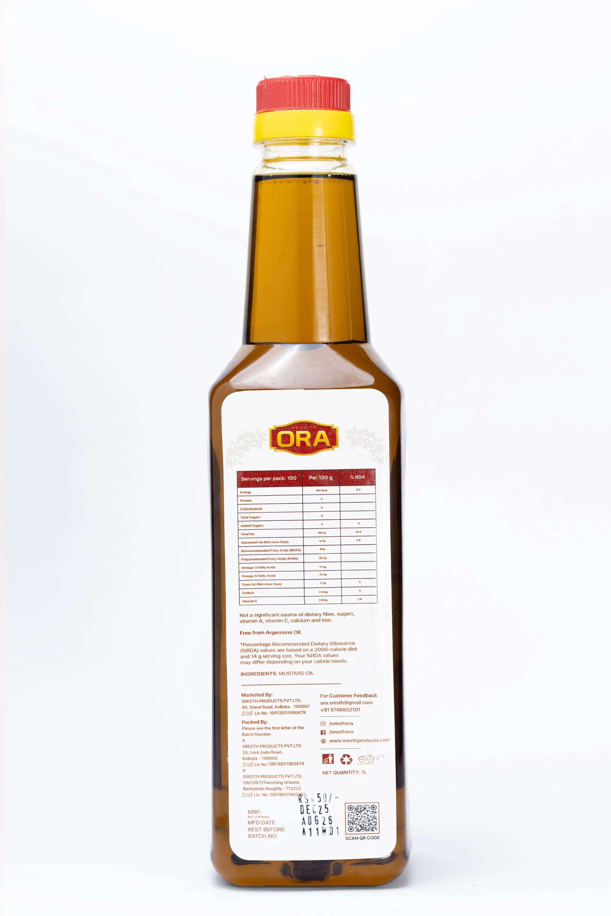 Cold-Pressed Mustard Oil – All-Natural, Nutritious & Cholesterol-Free 