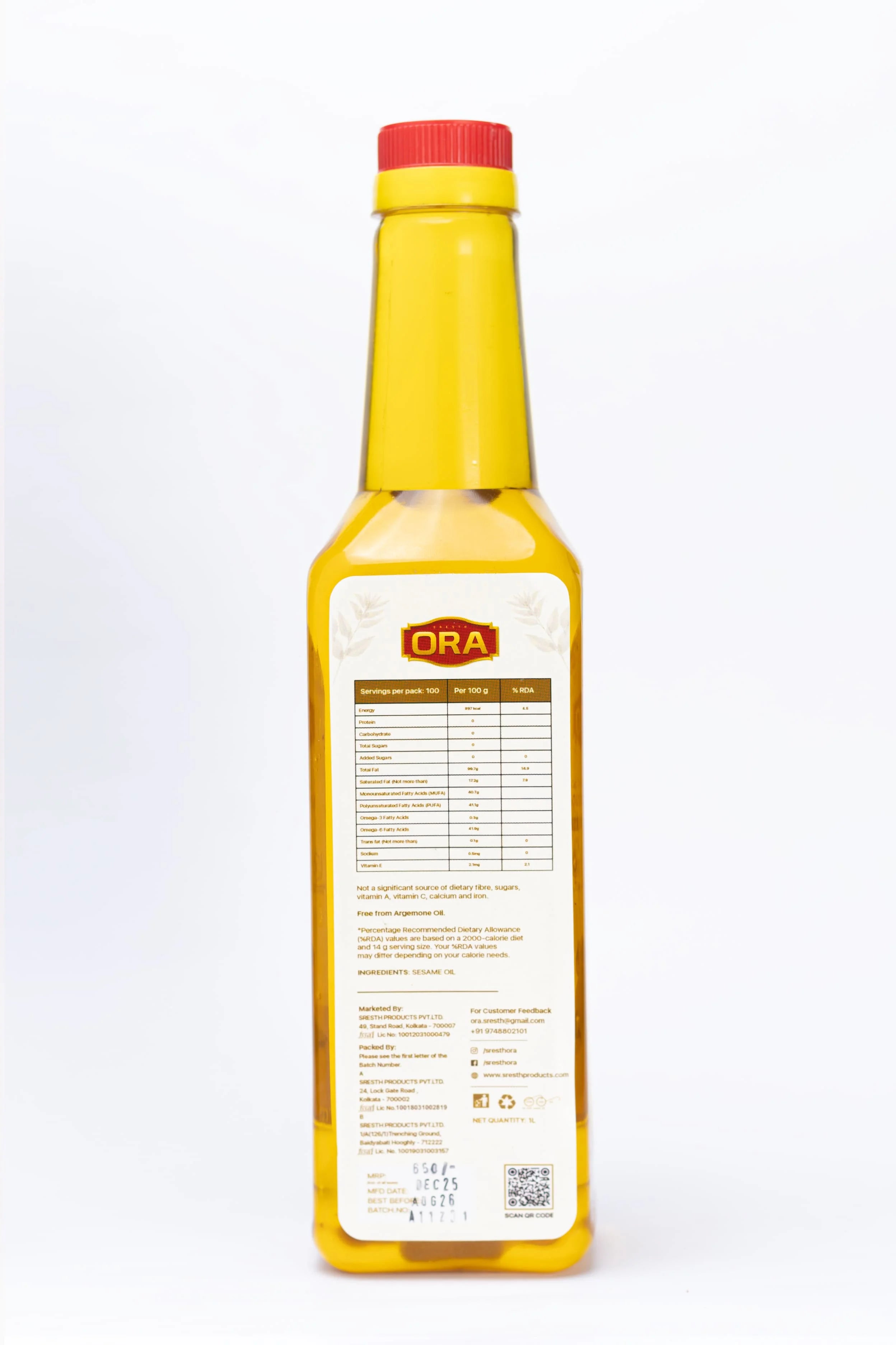 Organic Cold Pressed Sesame Oil for Healthful Cooking