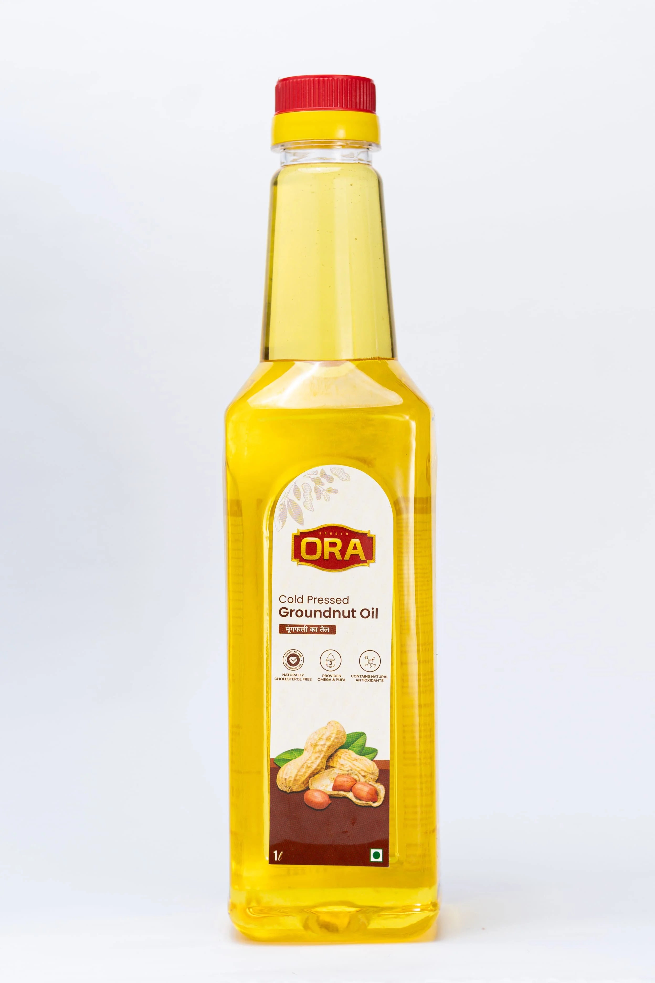 Cold-Pressed Groundnut Oil-100% Natural, Rich Flavor, Healthy Choice (1L bottle)