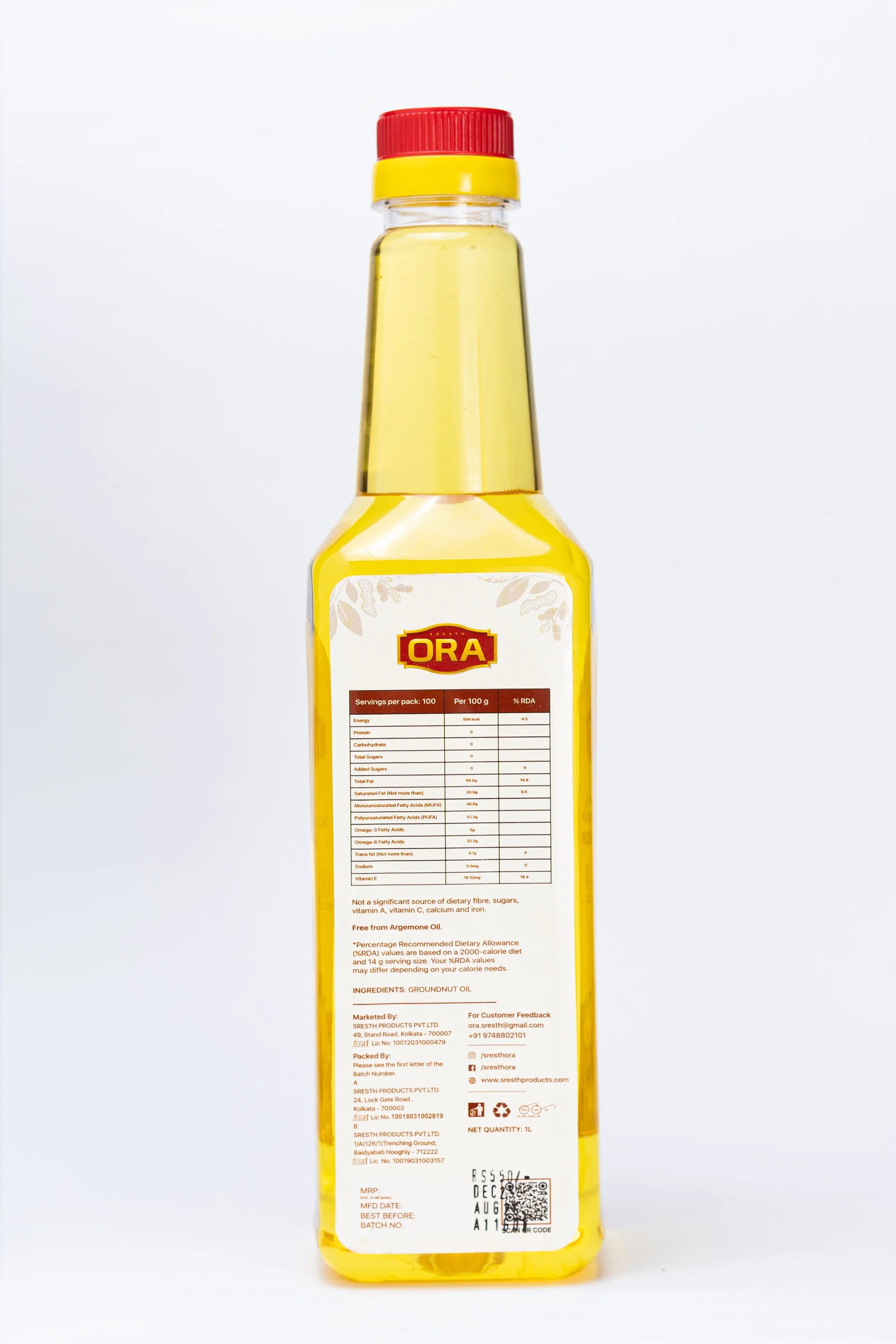Cold-Pressed Groundnut Oil-100% Natural, Rich Flavor, Healthy Choice
