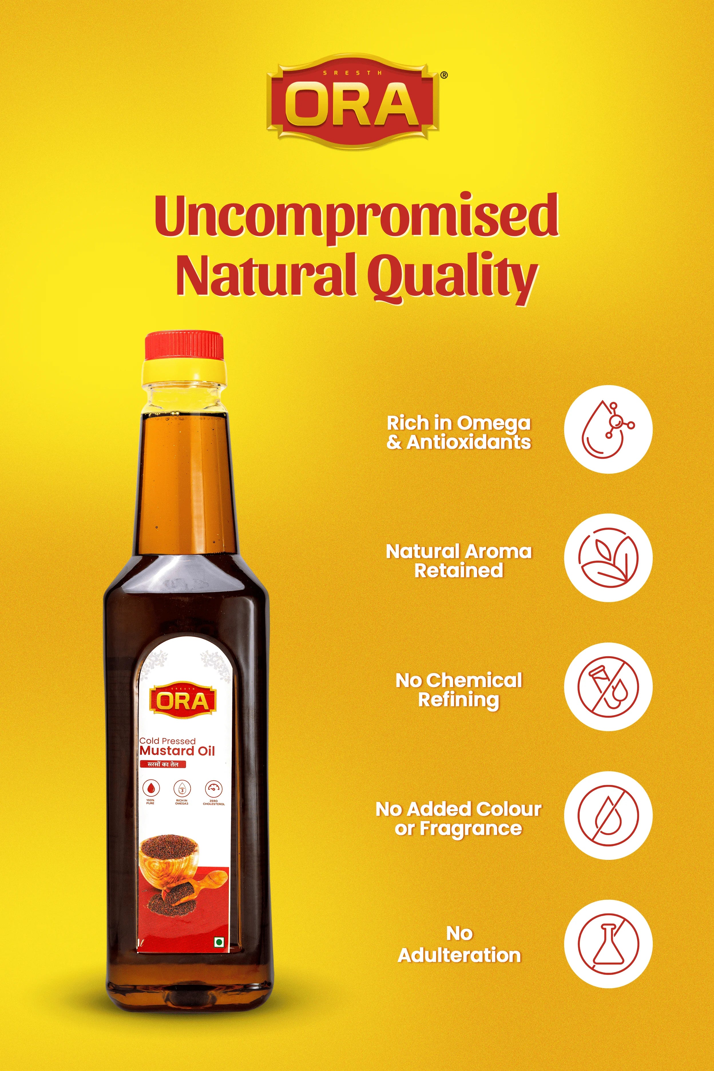 Cold-Pressed Mustard Oil—All-Natural, Nutritious & Cholesterol-Free