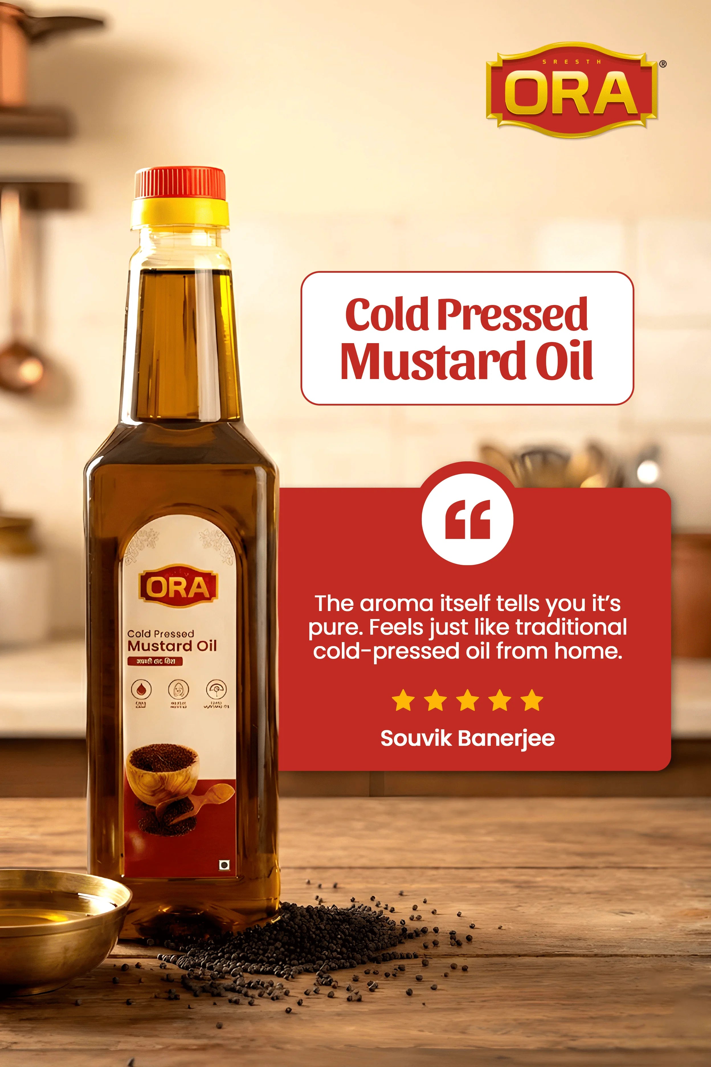 Cold-Pressed Mustard Oil—All-Natural, Nutritious & Cholesterol-Free